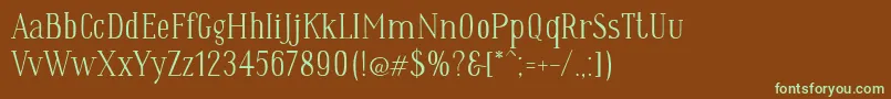 Fonte WesWebfont – fontes verdes em um fundo marrom