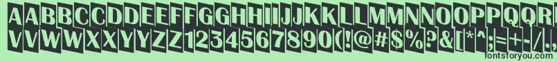 AAlbionictitulcmdn Font – Black Fonts on Green Background