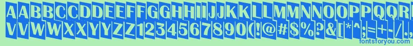 AAlbionictitulcmdn Font – Blue Fonts on Green Background