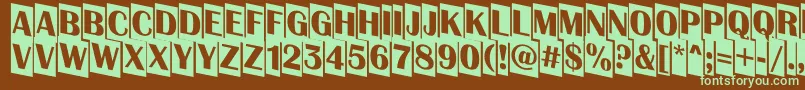 AAlbionictitulcmdn Font – Green Fonts on Brown Background