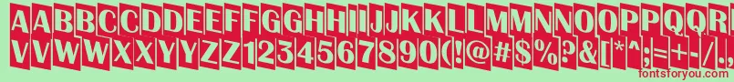 AAlbionictitulcmdn Font – Red Fonts on Green Background