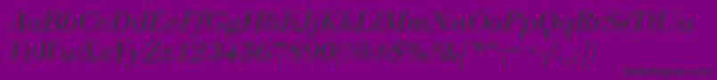 BodoniRomanItalic Font – Black Fonts on Purple Background