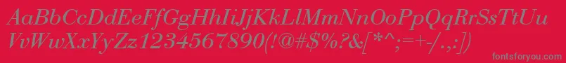 BodoniRomanItalic Font – Gray Fonts on Red Background
