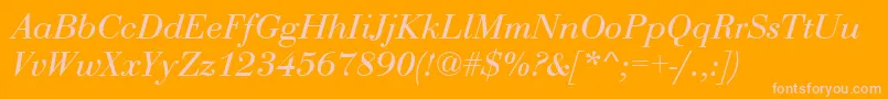 BodoniRomanItalic Font – Pink Fonts on Orange Background