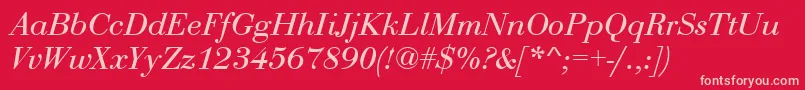 BodoniRomanItalic Font – Pink Fonts on Red Background