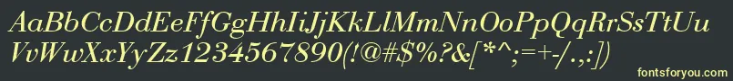 BodoniRomanItalic Font – Yellow Fonts on Black Background