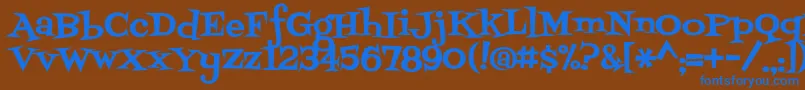 Fontdinerswanky Font – Blue Fonts on Brown Background