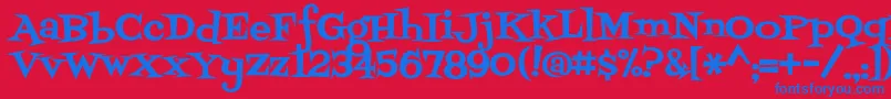 Fontdinerswanky Font – Blue Fonts on Red Background