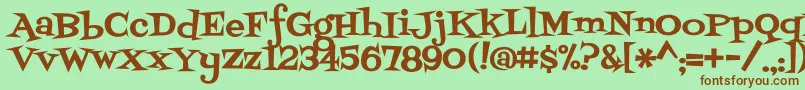 Fontdinerswanky Font – Brown Fonts on Green Background