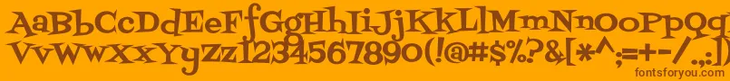 Fontdinerswanky Font – Brown Fonts on Orange Background