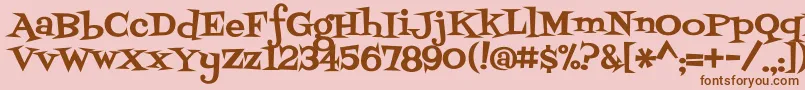 フォントFontdinerswanky – ピンクの背景に茶色のフォント