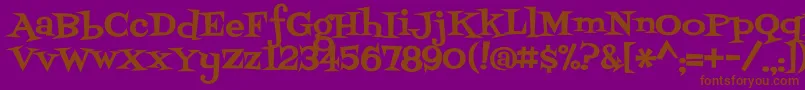 Fontdinerswanky Font – Brown Fonts on Purple Background