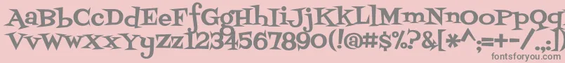 フォントFontdinerswanky – ピンクの背景に灰色の文字