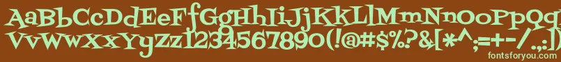 Fontdinerswanky Font – Green Fonts on Brown Background