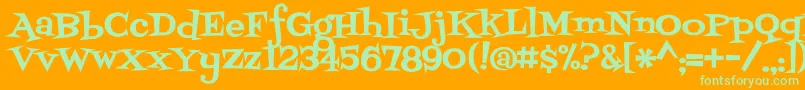 Fontdinerswanky Font – Green Fonts on Orange Background