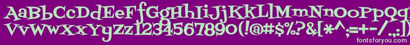 Fontdinerswanky Font – Green Fonts on Purple Background