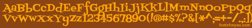 Fontdinerswanky Font – Orange Fonts on Brown Background