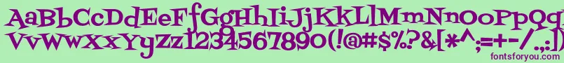 Fontdinerswanky Font – Purple Fonts on Green Background