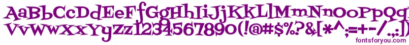 Fontdinerswanky-fontti – violetit fontit valkoisella taustalla