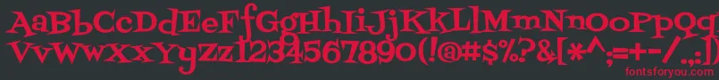 フォントFontdinerswanky – 黒い背景に赤い文字