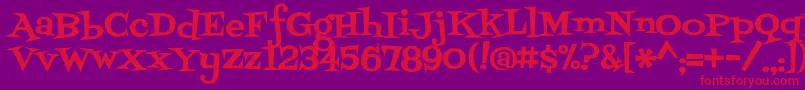 Fontdinerswanky-fontti – punaiset fontit violetilla taustalla