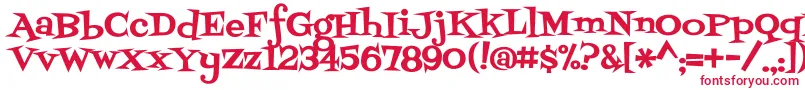 フォントFontdinerswanky – 白い背景に赤い文字