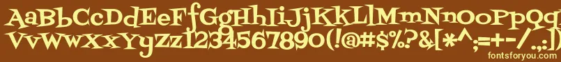 Fontdinerswanky Font – Yellow Fonts on Brown Background