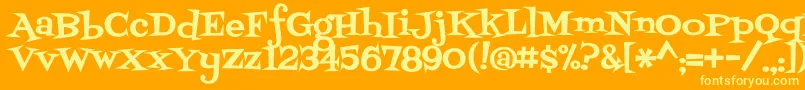 Fontdinerswanky Font – Yellow Fonts on Orange Background