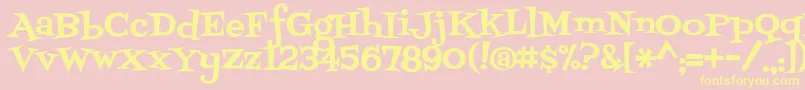 Fontdinerswanky-Schriftart – Gelbe Schriften auf rosa Hintergrund