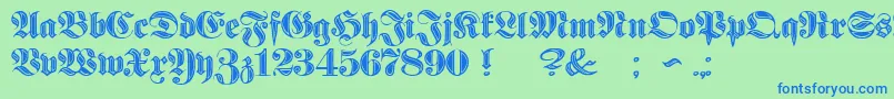 ProclamateIncised Font – Blue Fonts on Green Background