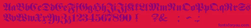 ProclamateIncised Font – Purple Fonts on Red Background