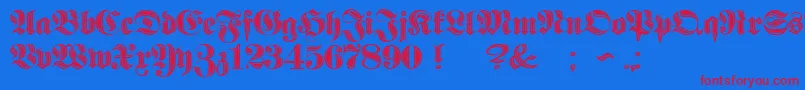 ProclamateIncised Font – Red Fonts on Blue Background