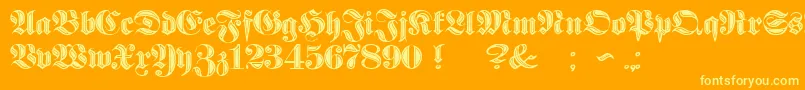 ProclamateIncised Font – Yellow Fonts on Orange Background