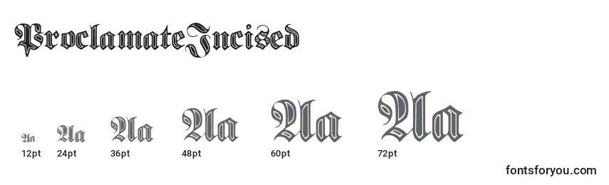 ProclamateIncised Font Sizes