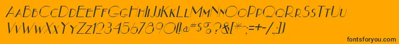 NouveauastaItalic Font – Black Fonts on Orange Background