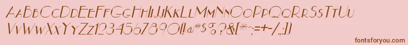 NouveauastaItalic Font – Brown Fonts on Pink Background