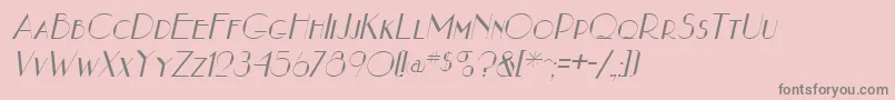 NouveauastaItalic Font – Gray Fonts on Pink Background