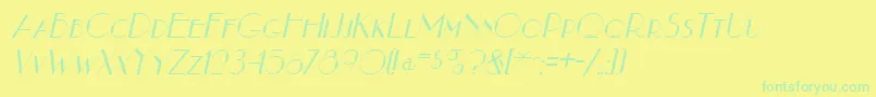 Czcionka NouveauastaItalic – zielone czcionki na żółtym tle