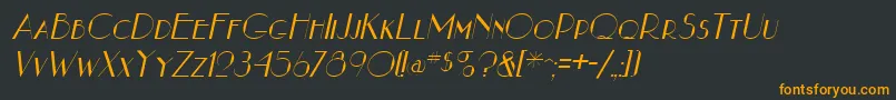NouveauastaItalic Font – Orange Fonts on Black Background