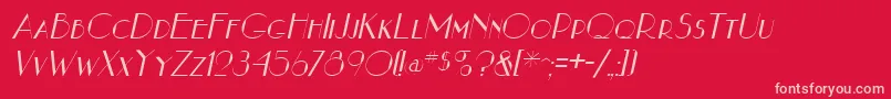 NouveauastaItalic Font – Pink Fonts on Red Background