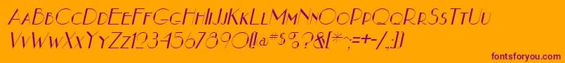 NouveauastaItalic Font – Purple Fonts on Orange Background