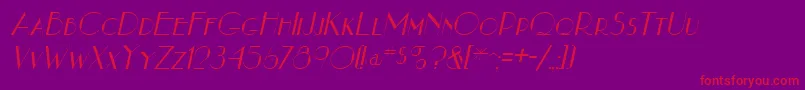 NouveauastaItalic Font – Red Fonts on Purple Background