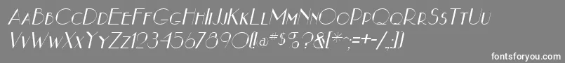 NouveauastaItalic-Schriftart – Weiße Schriften auf grauem Hintergrund