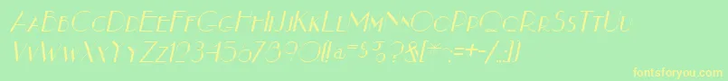 Police NouveauastaItalic – polices jaunes sur fond vert