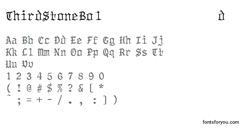A fonte ThirdStoneBold – alfabeto, números, caracteres especiais