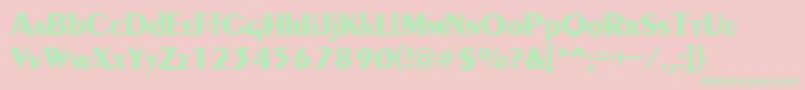 Police Pentabold – polices vertes sur fond rose