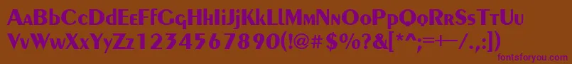 Pentabold Font – Purple Fonts on Brown Background