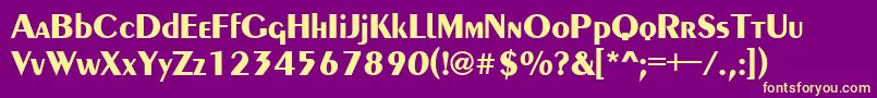 Pentabold Font – Yellow Fonts on Purple Background