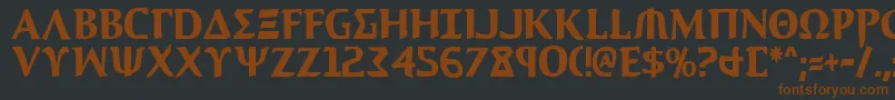 AegisCondensed Font – Brown Fonts on Black Background
