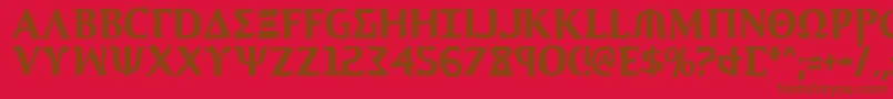 AegisCondensed Font – Brown Fonts on Red Background